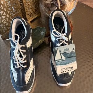 Sperry Top Sider Get Wet Navy and White Sport Shoes